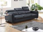 Sofa SALVI Schwarz - Echtleder - 107 x 77 x 216 cm