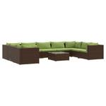 Salon de jardin (lot de 10) 3013633-22 Marron - Vert - Métal - Polyrotin - 70 x 60 x 70 cm