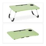 Table d’ordinateur porte-tablette vert Noir - Vert - Blanc - Bois manufacturé - Métal - Matière plastique - 63 x 26 x 40 cm