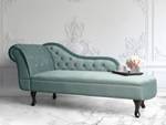 Chaiselongue NIMES Schwarz - Grün - Mint - Armlehne davorstehend rechts - Ecke davorstehend links - Textil