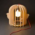 Lampe cage Oiseaux Beige - Bois manufacturé - 36 x 40 x 36 cm