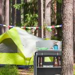 Mobile Campingküche mit Tragetasche Grau - Silber - Metall - Kunststoff - Textil - 76 x 105 x 53 cm