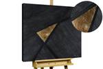 Acrylbild handgemalt Shimmering Centre Schwarz - Gold - Massivholz - Textil - 80 x 80 x 4 cm