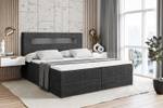 Boxspringbett - ORGOL Schwarz - Breite: 200 cm - H4