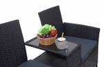 Poly-Rattan Sitzbank mit Tisch E24 Schwarz - Grau