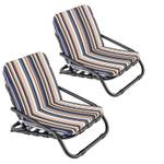 Strandstühle ZB33826NX-4DE (2er Set) Blau - Metall - 50 x 46 x 67 cm