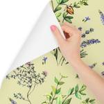 Papier Peint FLEURS Feuilles Lavande Vert - Orange - Mauve - Blanc - Papier - Textile - 53 x 1000 x 1000 cm