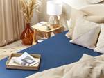 Drap housse JANBU Bleu - Bleu marine - Largeur : 160 cm