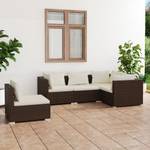 Salon de jardin (lot de 5) 3013636-1 Marron - Crème - Blanc