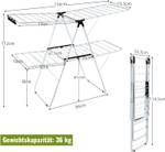 Wäscheständer Faltbar 2-stufig Weiß - Metall - 56 x 138 x 154 cm