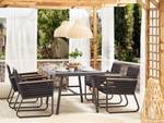 Gartenset CANETTO 5-tlg Schwarz - Braun - Metall - 150 x 76 x 90 cm