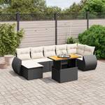 Gartensitzgruppe K6971(8-tlg) Schwarz - Massivholz - 69 x 62 x 62 cm