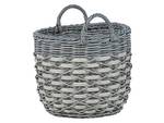 Outdoor Blumentopf GEFIRA 3-tlg Grau - Weiß - Polyrattan - 49 x 50 x 49 cm