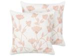 Coussin décoratif LUDISIA Rose foncé - Blanc - Nombre de pièces dans le lot : 2