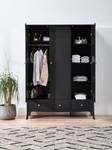 l' armoire Baroque Noir - Noir brillant - Largeur : 143 cm