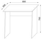 Bureau Table d'ordinateur Masola Mini Gris - Blanc - Largeur : 80 cm