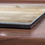 Herdabdeckplatte Graues Holz Glas - 52 x 1 x 60 cm