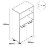 Küchenschrank Haslev Weiß - Holzwerkstoff - 60 x 120 x 35 cm