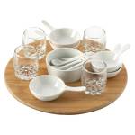 Aperitif-Set, 14-teilig Braun - Bambus - 27 x 3 x 27 cm