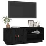 TV-Schrank D368 Schwarz - Massivholz - 34 x 40 x 105 cm