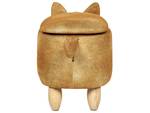 Pouf animal FOX Marron - Orange - Blanc - Textile - 32 x 37 x 74 cm