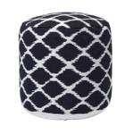 Designer Hocker Pouf Ikat blau weiß 45 x 40 x 45 cm