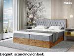 Boxspringbett Lofty 6 Grau - Breite: 129 cm - H3