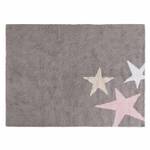 Teppich mit 3 Sternen grau-rosa