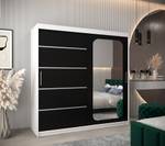 Armoire à portes coulissantes promo v2 Noir - Blanc - Largeur : 200 cm - 2 porte