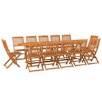 Ensemble à manger (lot de 13) 3011567-2 Marron - Bois massif - Bois/Imitation - 90 x 75 x 280 cm