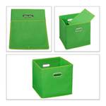 6 x Aufbewahrungsbox Stoff grün Grün - Silber