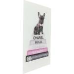 Tableau en verre Fashion Dog Blanc - Verre - 60 x 80 x 4 cm