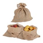 Lot de 3 sacs en jute Marron - Fibres naturelles - 50 x 55 x 1 cm