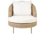 Chaise de jardin ARCILLE Beige - Bleu pétrole - Blanc