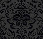 Schwarze Ornamenttapete Schwarz - Kunststoff - Textil - 53 x 1005 x 1 cm