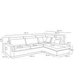 Ecksofa IMPERA Grau - Ecke davorstehend rechts - Ottomane davorstehend rechts