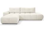 Ecksofa SILE L Creme - Armlehne beidseitig montierbar - Ecke davorstehend links - Ottomane davorstehend links