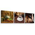 Leinwand Bilder Set KAFFEEBOHNEN Kaffee 90 x 30 x 30 cm