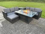 Rattan Tisch Gartenm枚bel Set 7-Sitzer