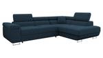 Ecksofa Torezio Cord Blau - Ecke davorstehend rechts