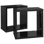 Étagère cube (lot de 2) 3016486-4 Noir brillant - 26 x 26 x 15 cm - Nombre de pièces dans le lot : 2