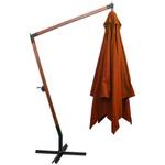 Parasol suspendu 3005780 Orange - Métal - Bois massif - 300 x 280 x 300 cm