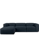 Ecksofa BUFFO 5-Sitzer Dunkelblau - Breite: 297 cm - Armlehne beidseitig montierbar - Ecke davorstehend links - Ottomane davorstehend links