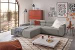 Ecksofa RENO Grau - Armlehne davorstehend links - Ecke davorstehend links