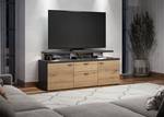 Table TV MoodMedia Marron - En partie en bois massif - 151 x 66 x 47 cm