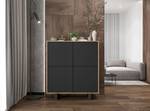 Highboard APOLLO Schwarz - Eiche Wotan Dekor