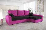 Ecksofa CHIEV Schwarz - Pink - Ecke davorstehend rechts