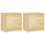 Nachttische 2er Set DE915 Braun - Massivholz - 40 x 40 x 31 cm