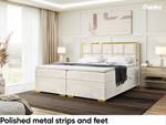 Boxspringbett Dani Gold Ecru - 160 x 234 cm - H3