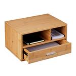 Schreibtisch Organizer mit Schublade Braun - Silber - Bambus - Metall - 40 x 22 x 31 cm